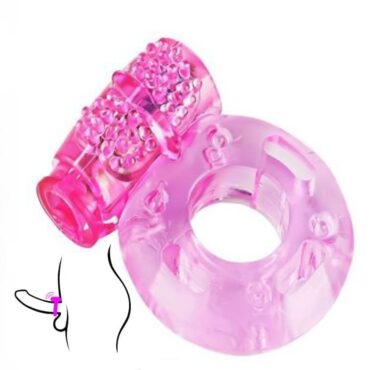 Silicone Vibrating Penis Ring with Clit Stimulator for Men